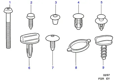 Interior trim diagram
