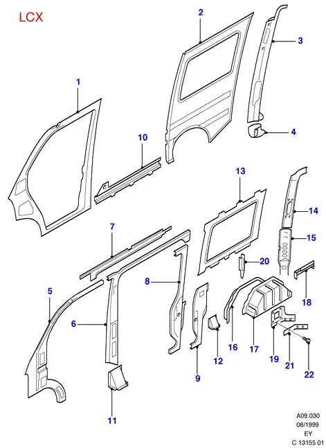 Side body panel diagram