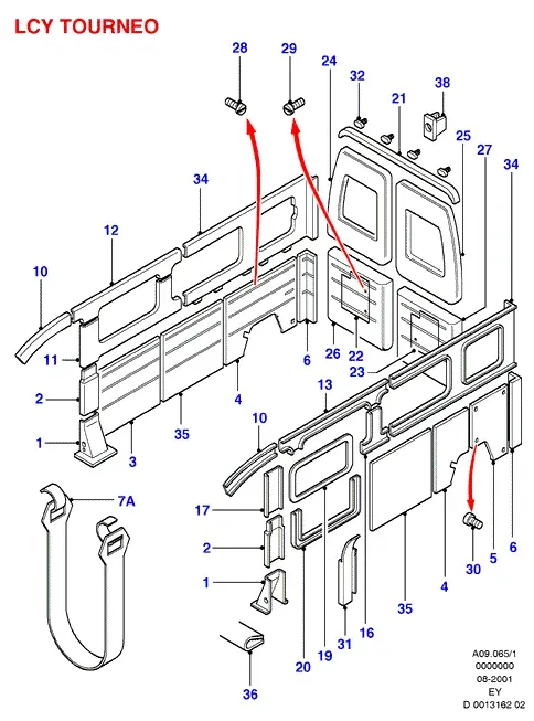 Interior trim diagram