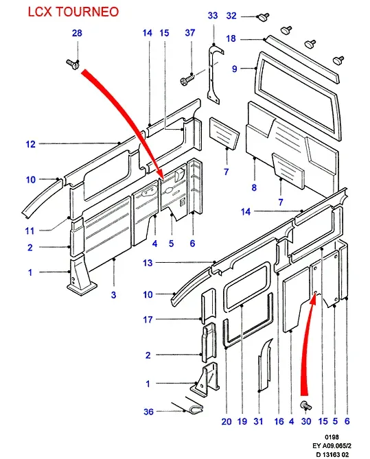 Interior trim diagram
