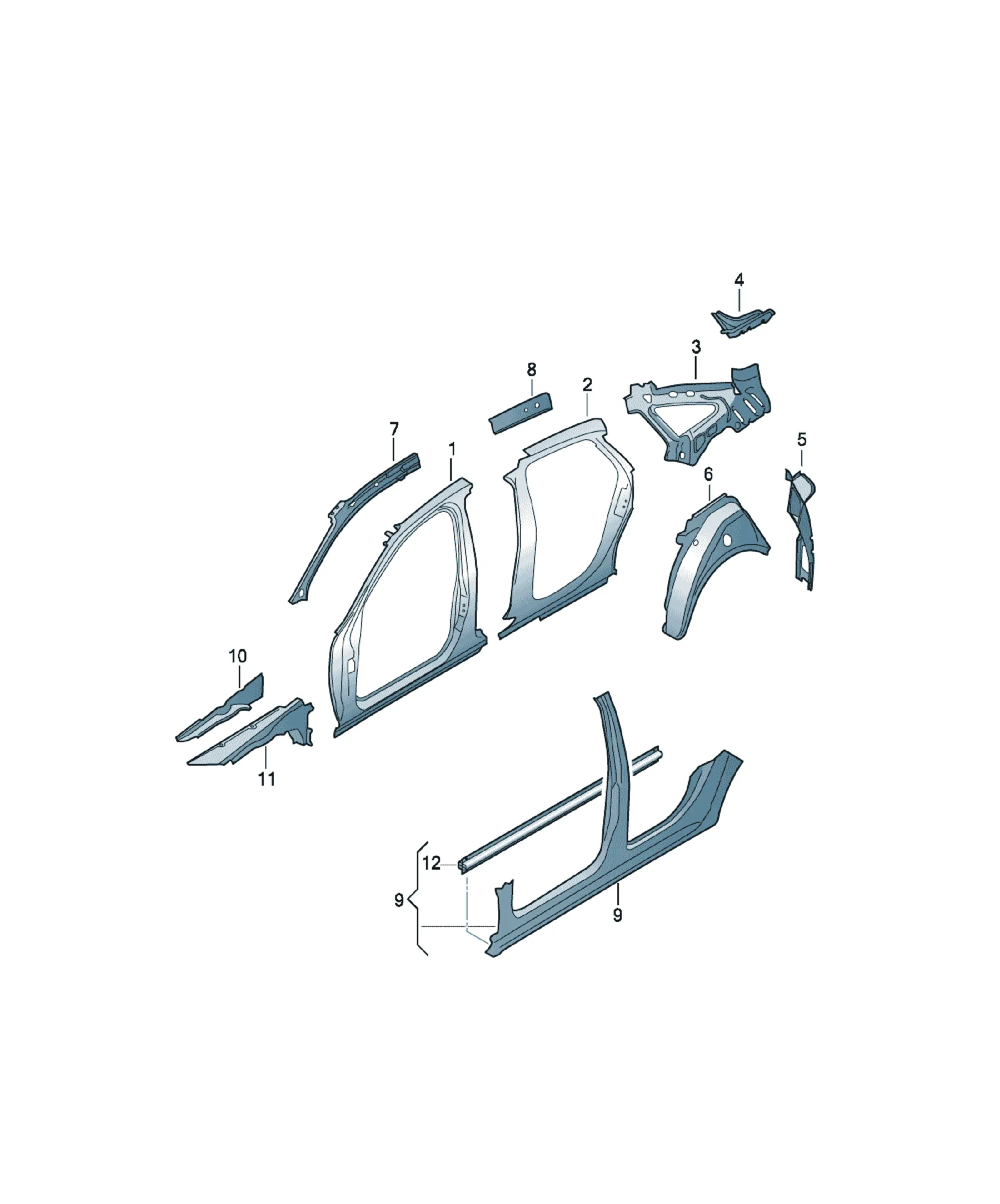 Side body panel diagram