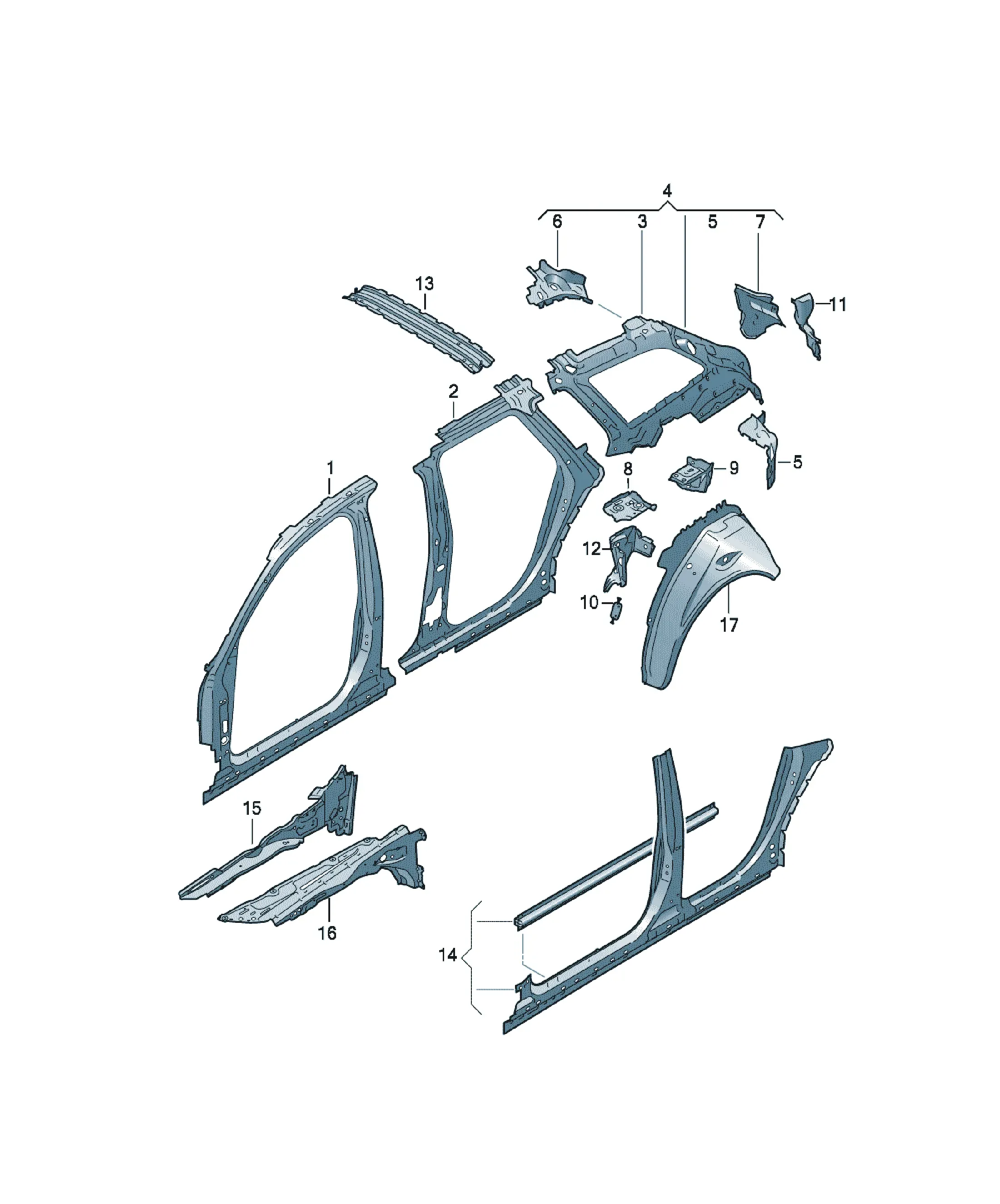 Side body panel diagram