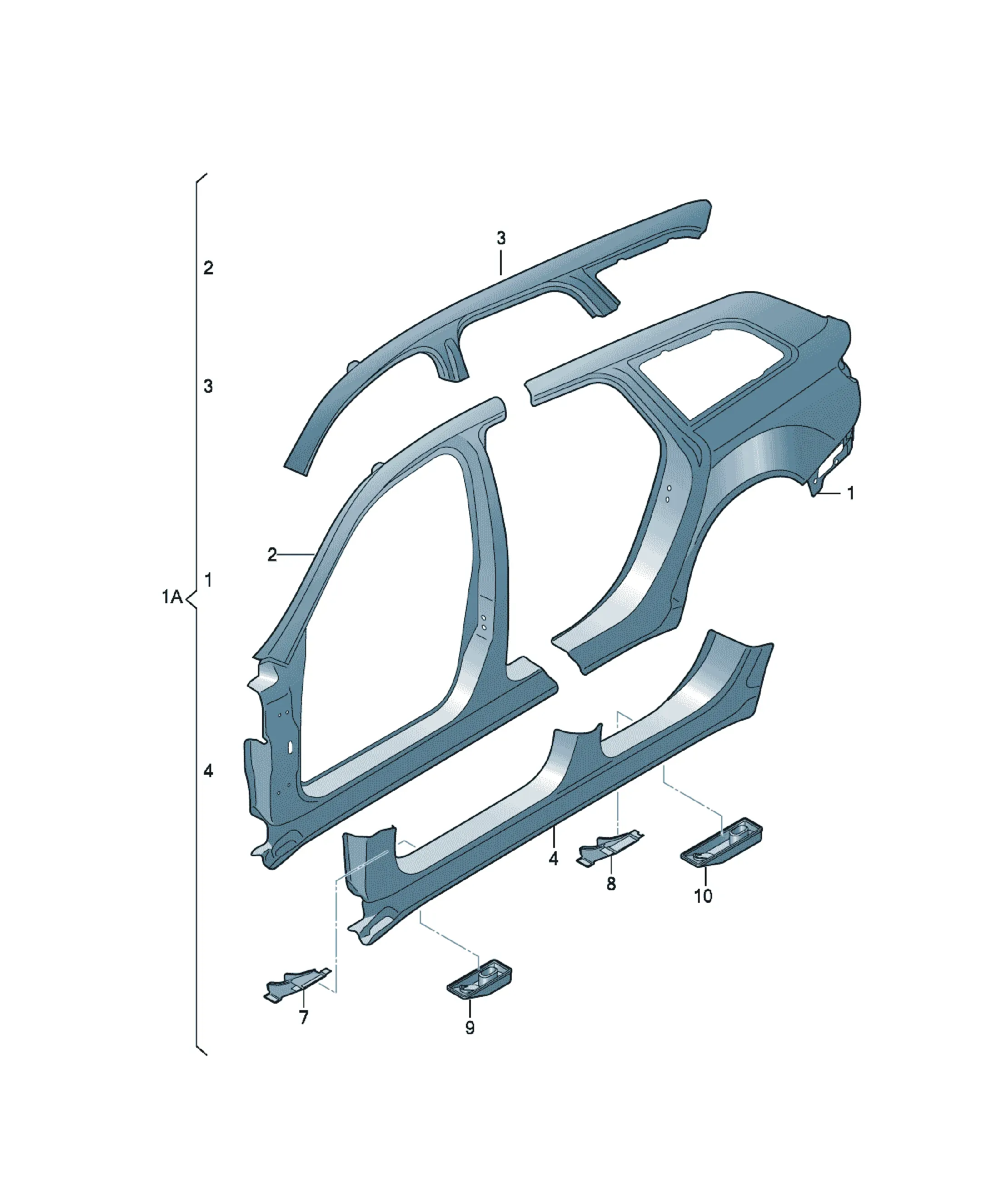 Side body panel diagram