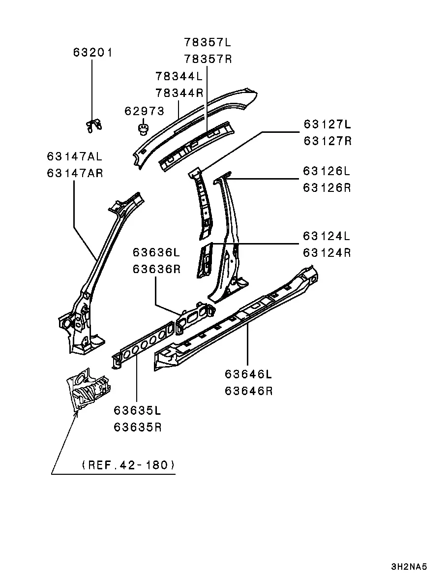 Side body structure diagram
