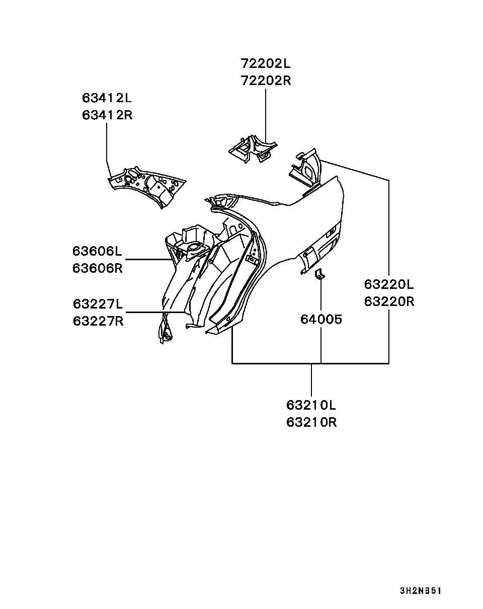 Rear body structure diagram