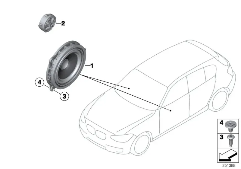 Front door loudspeaker diagram