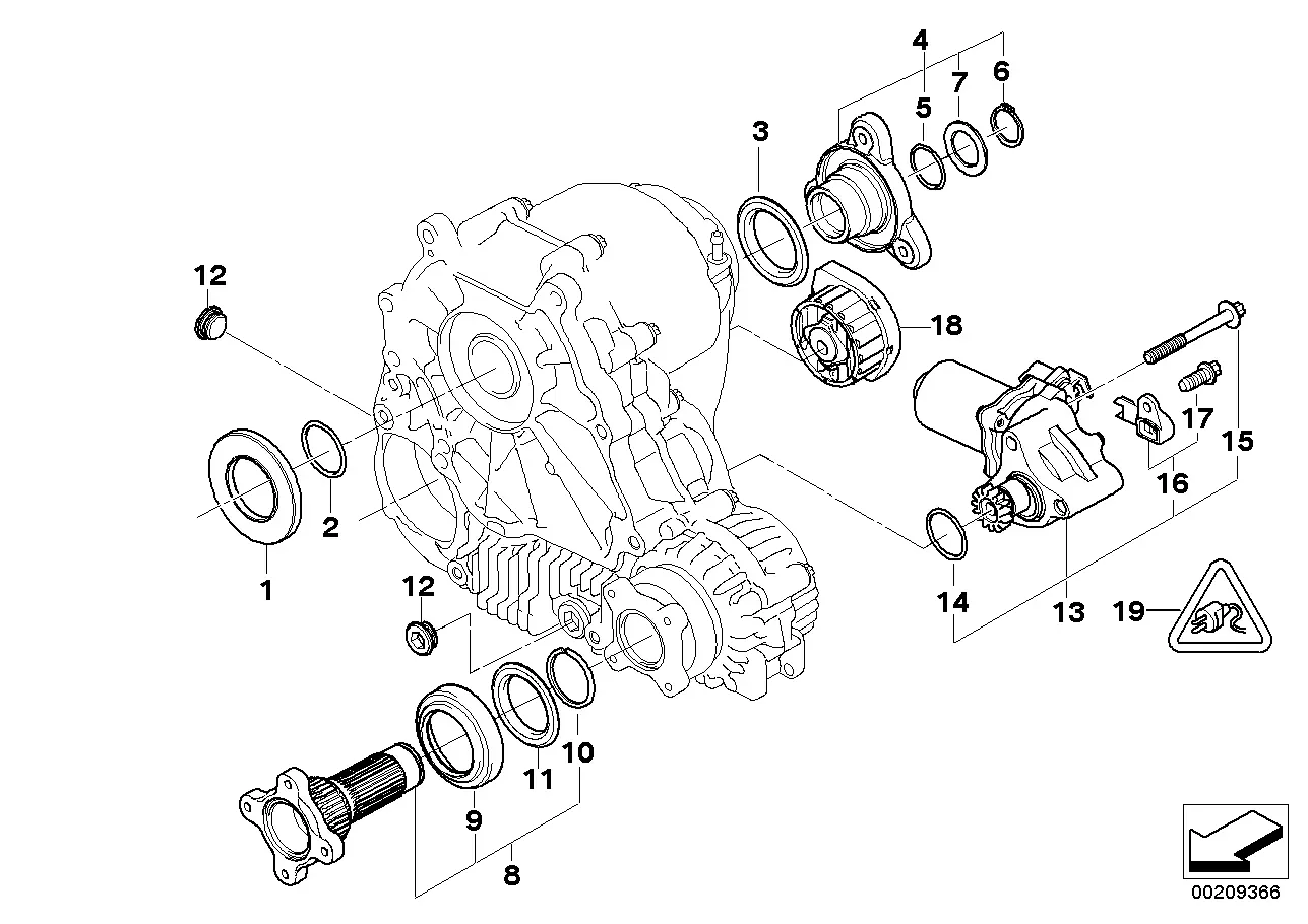 Transfer case diagram