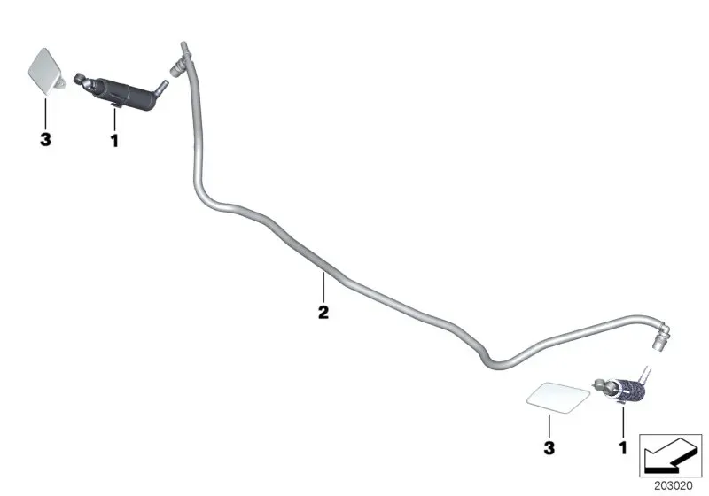 Headlamp washer system diagram