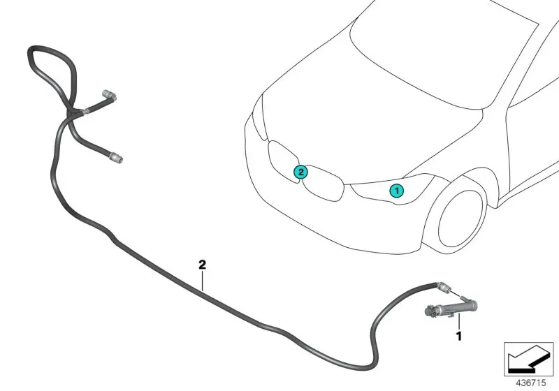 Headlamp washer system diagram
