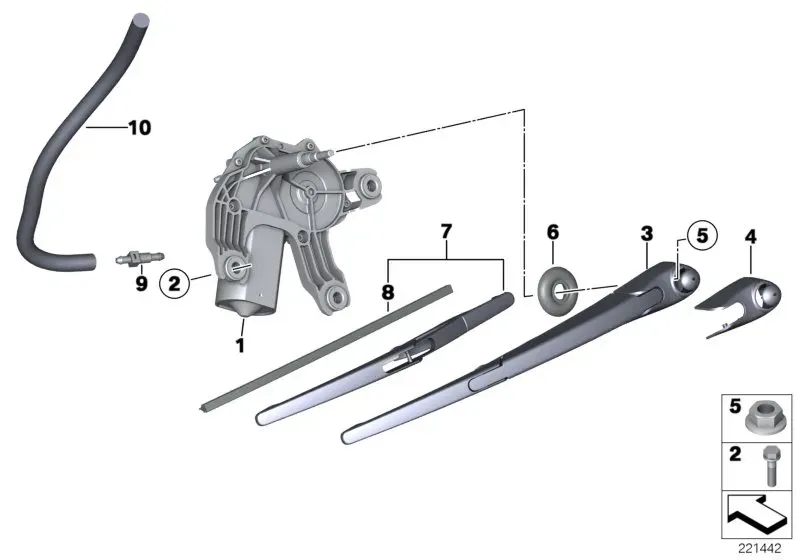 Rear window wiper diagram