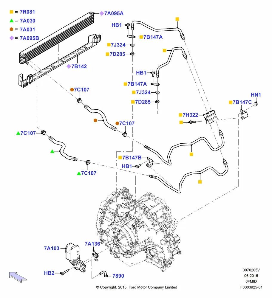 Automatic Transmission Cooling System diagram