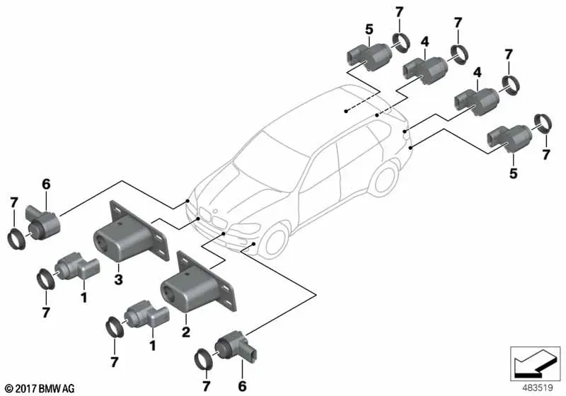 Система парковочных датчиков (PDC) diagram