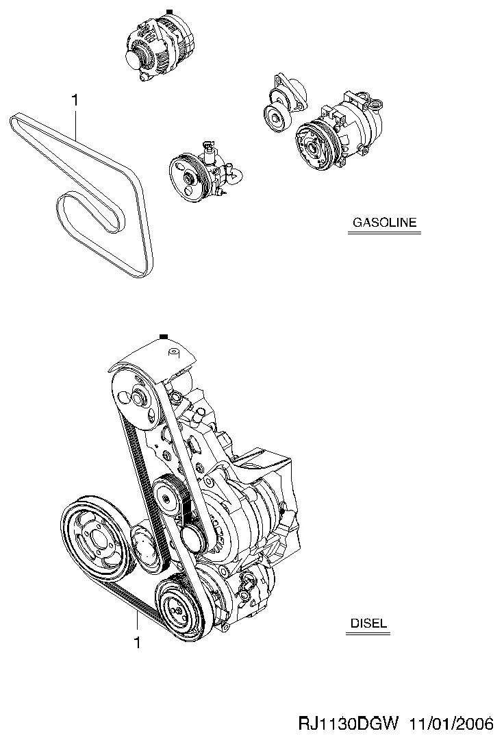 Drive Belt System diagram