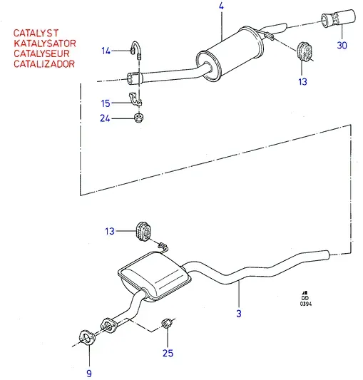 Exhaust System With Catalytic Converter diagram