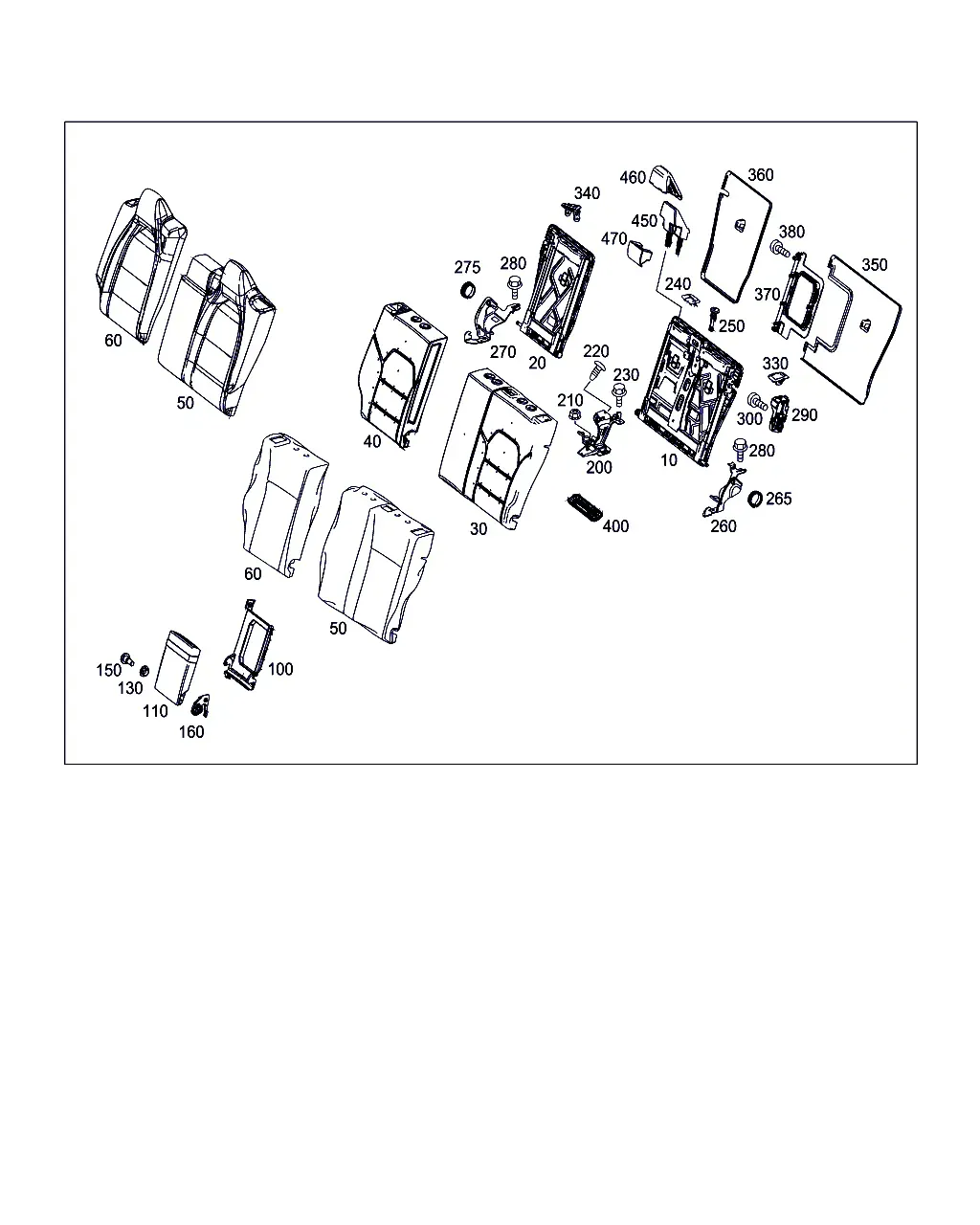 Folding Seat Backrest diagram