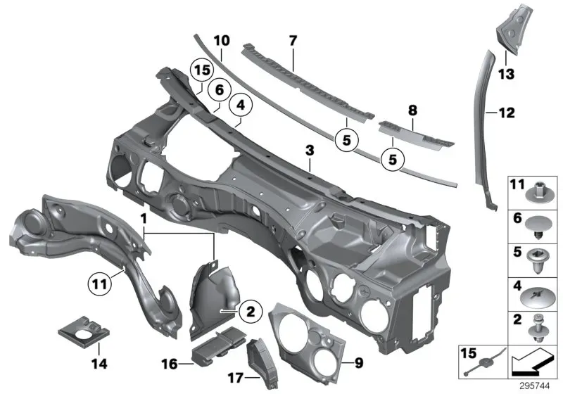 Front sound insulation diagram