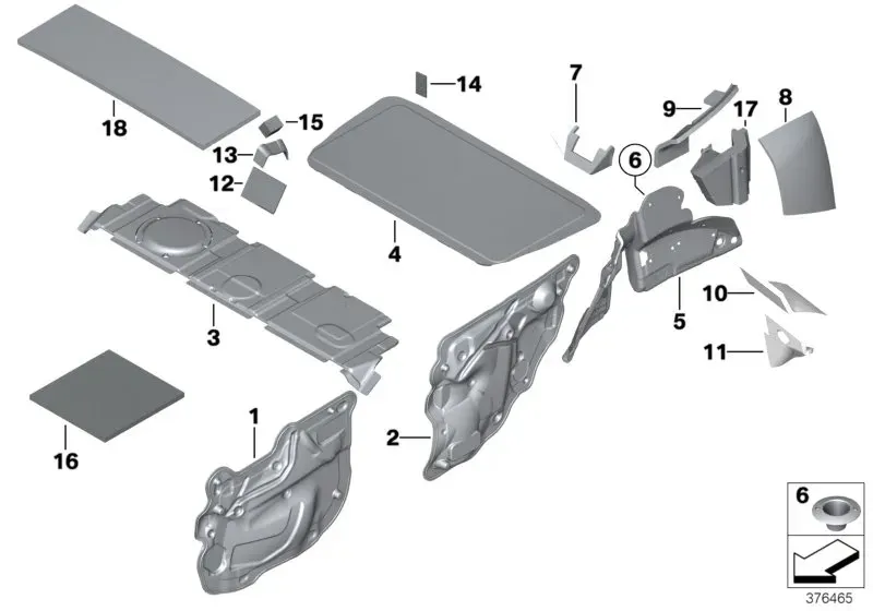 Body sound insulation diagram