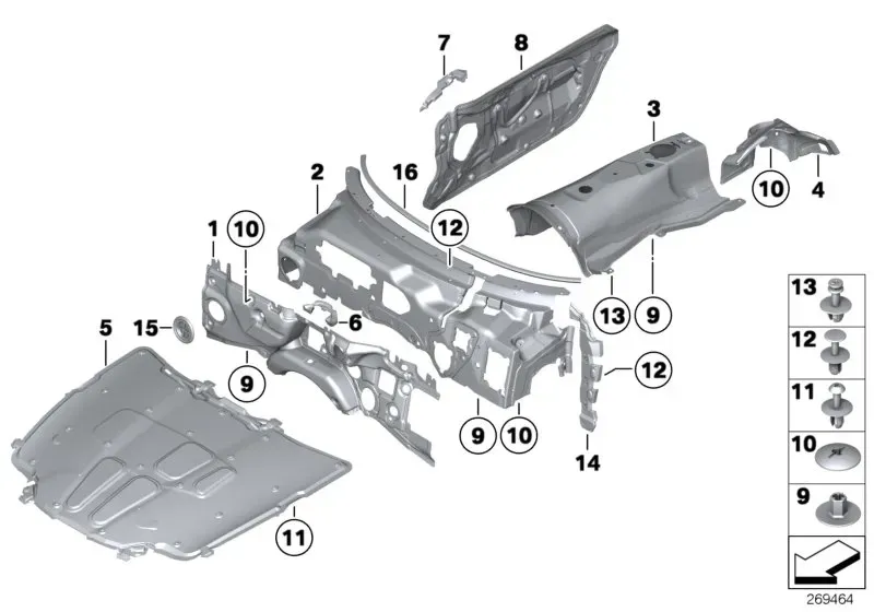Body sound insulation diagram