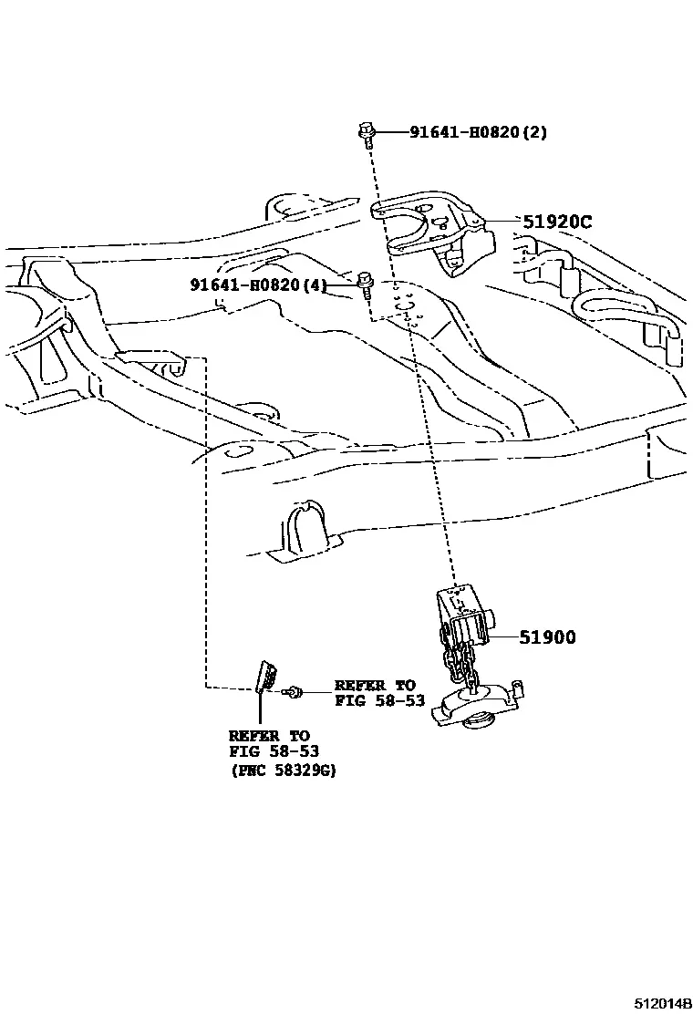 Spare wheel carrier diagram