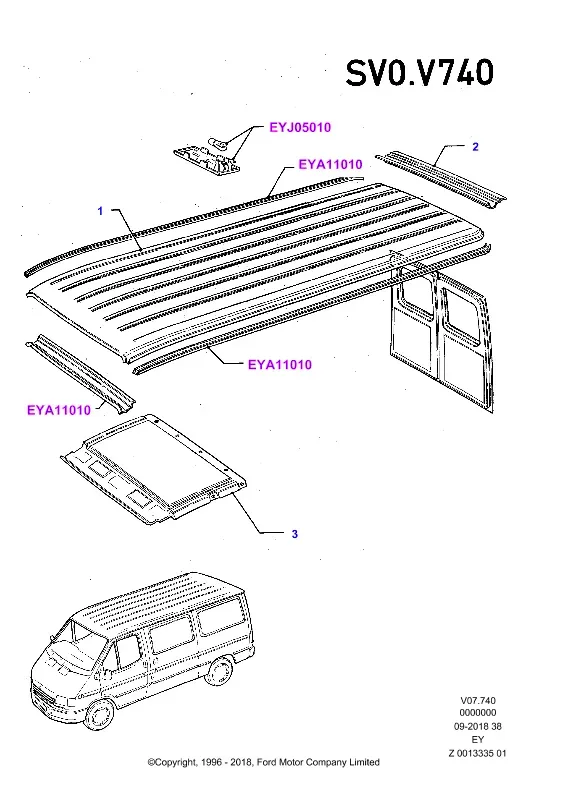 Roof trim diagram
