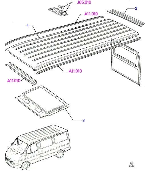 Roof trim diagram