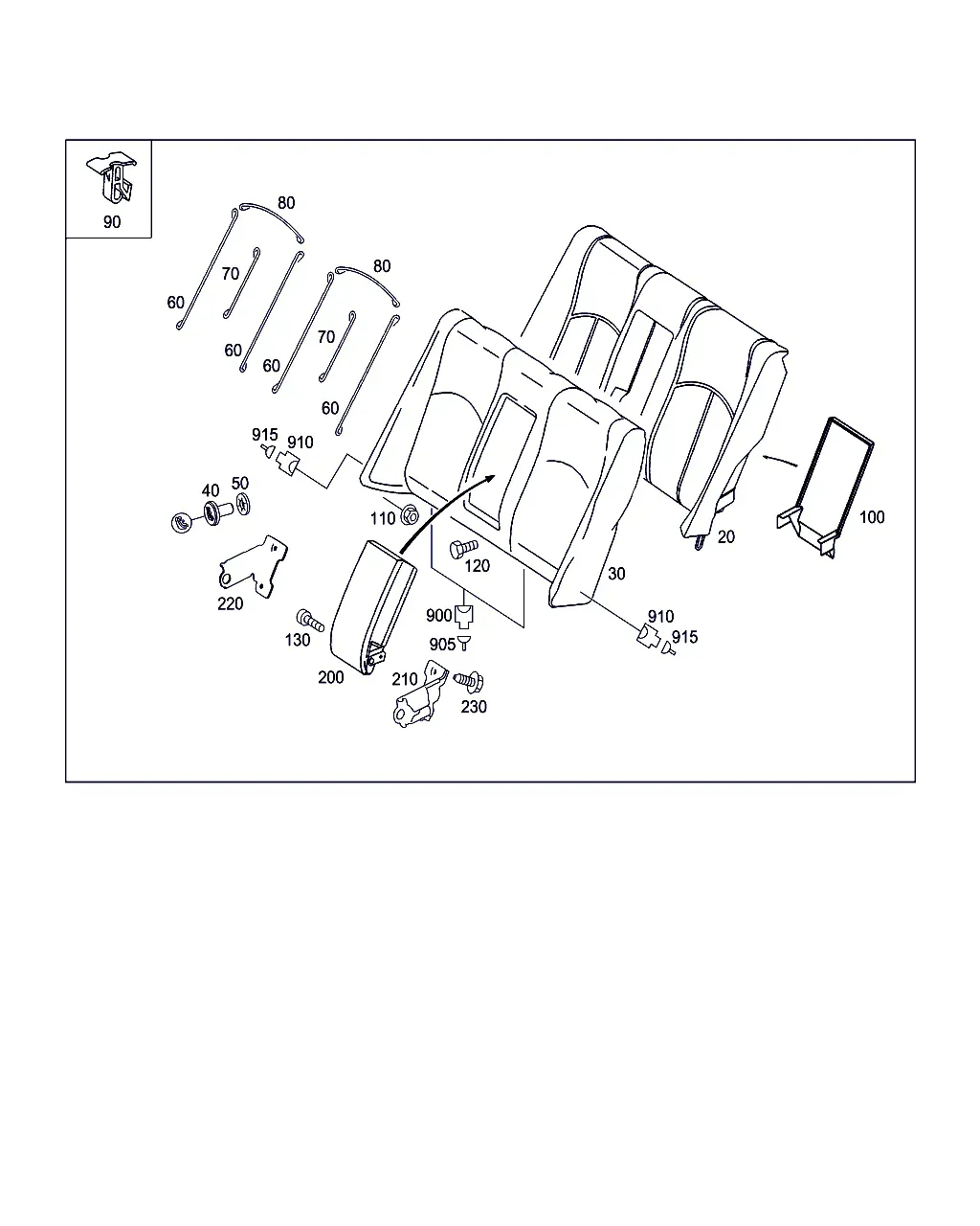 Rear Seat Backrest diagram