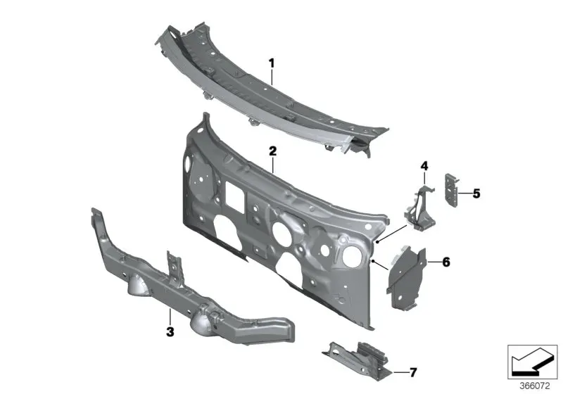 Engine compartment bulkhead diagram