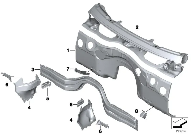 Engine compartment bulkhead diagram
