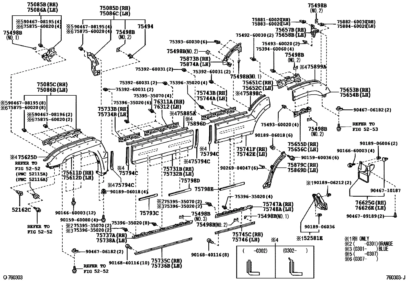 Exterior body moldings diagram