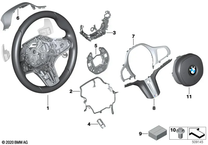 Sport Steering Wheel with Paddle Shifters diagram