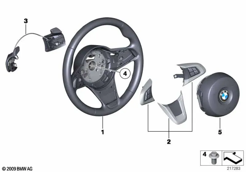 Sport Steering Wheel with Paddle Shifters diagram