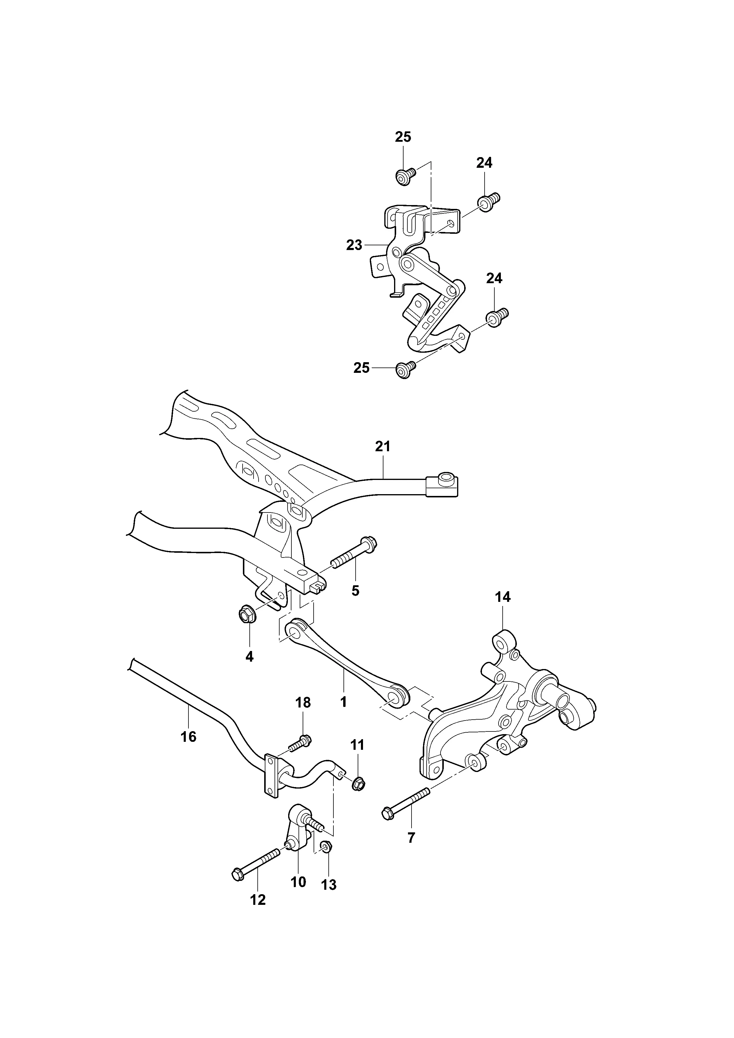 Rear Axle Stabilizer and Links diagram