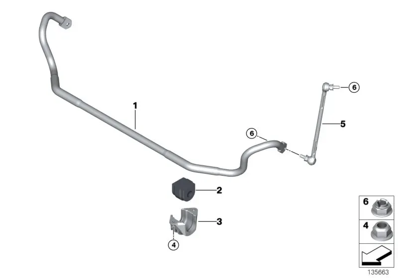 Front anti-roll bar diagram
