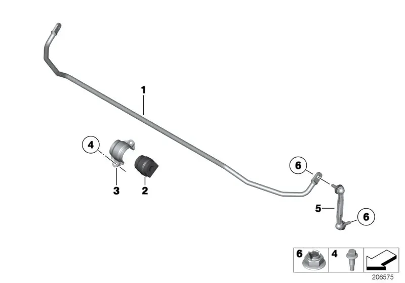 Rear anti-roll bar diagram