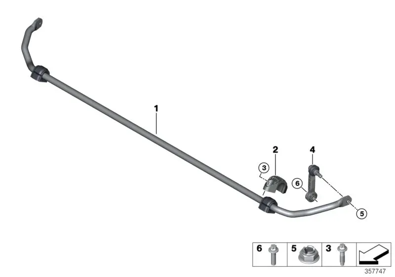 Rear anti-roll bar diagram