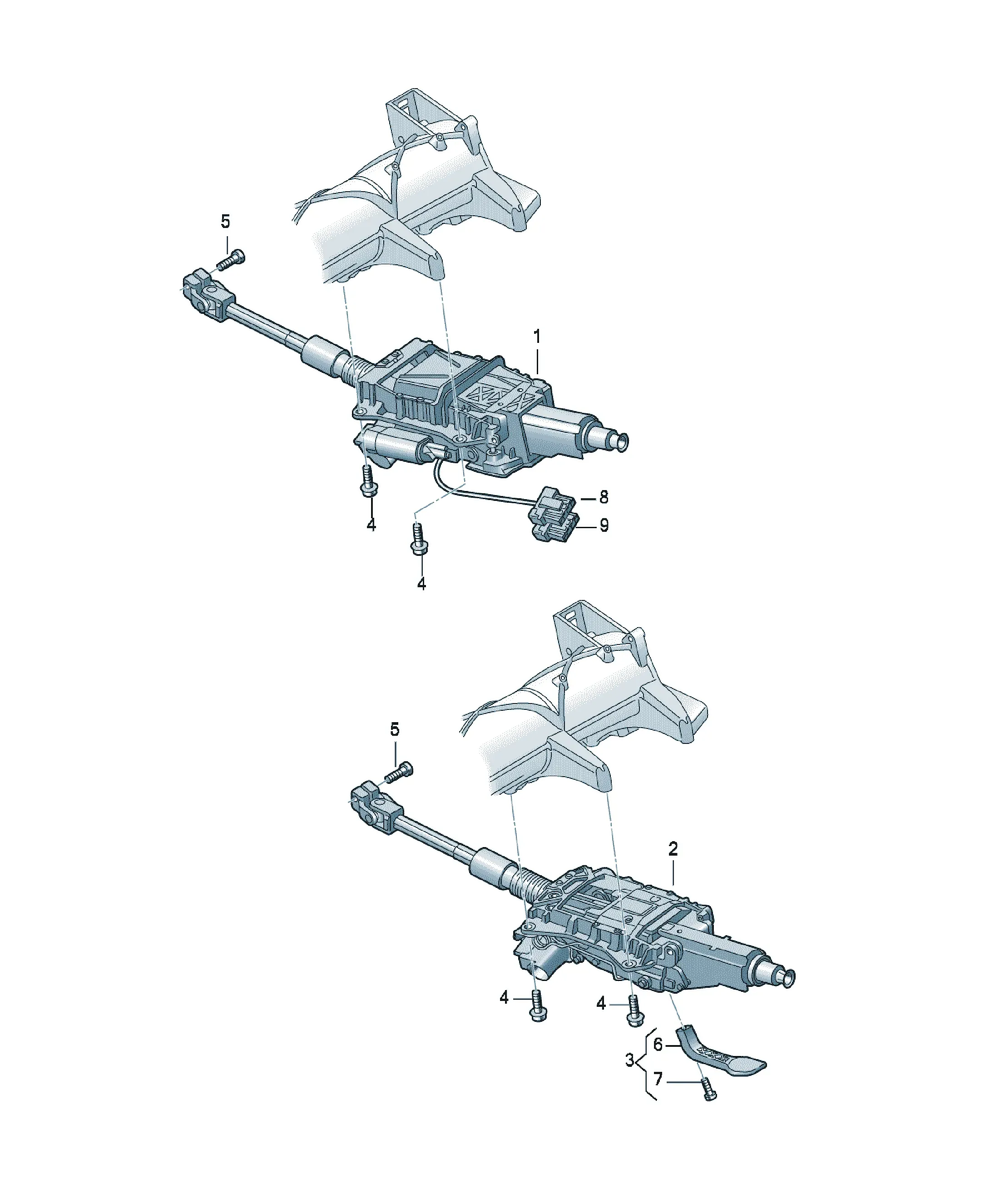 Steering column diagram