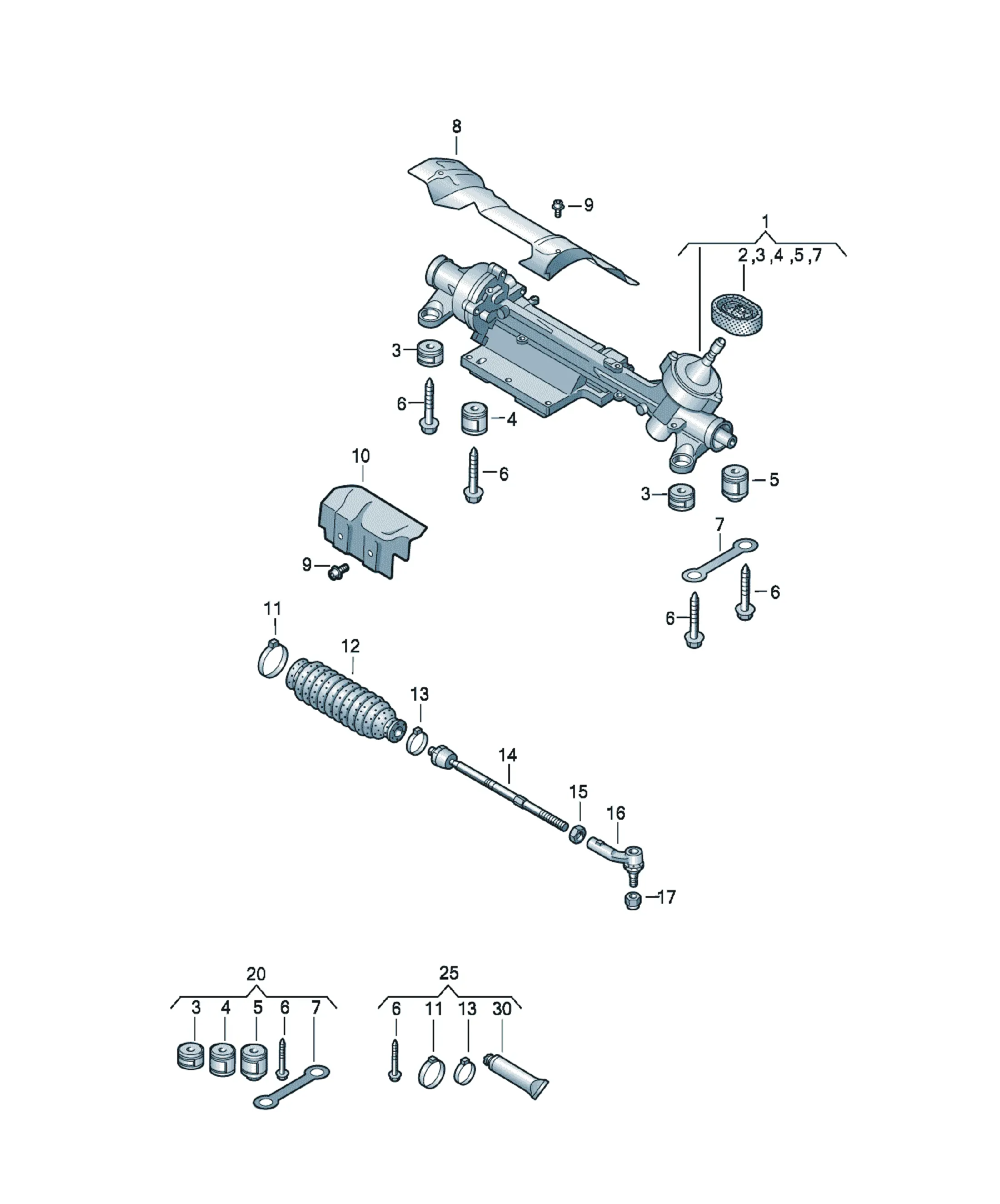 Steering gear diagram