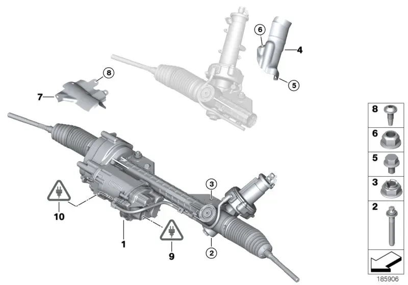 Electric steering gear diagram