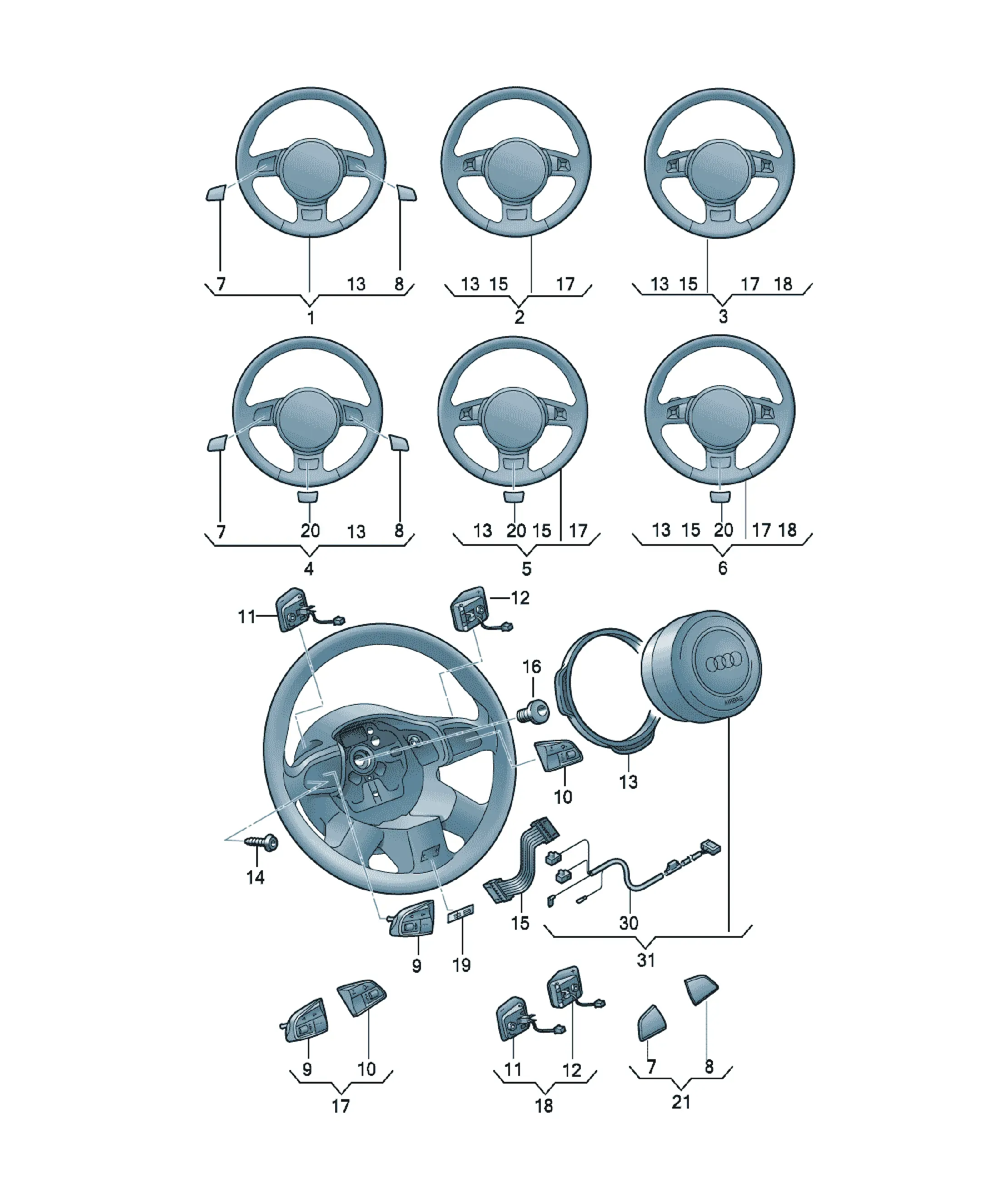 Steering wheel diagram