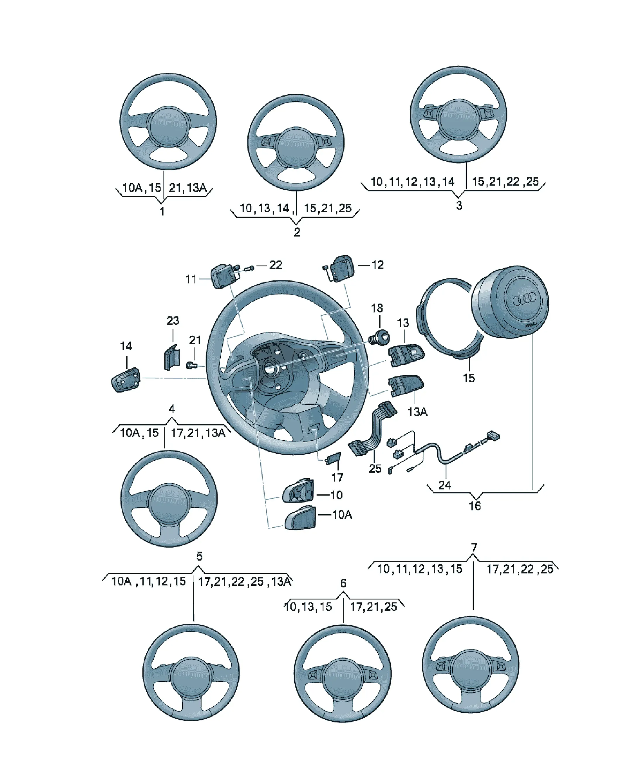 Steering wheel diagram