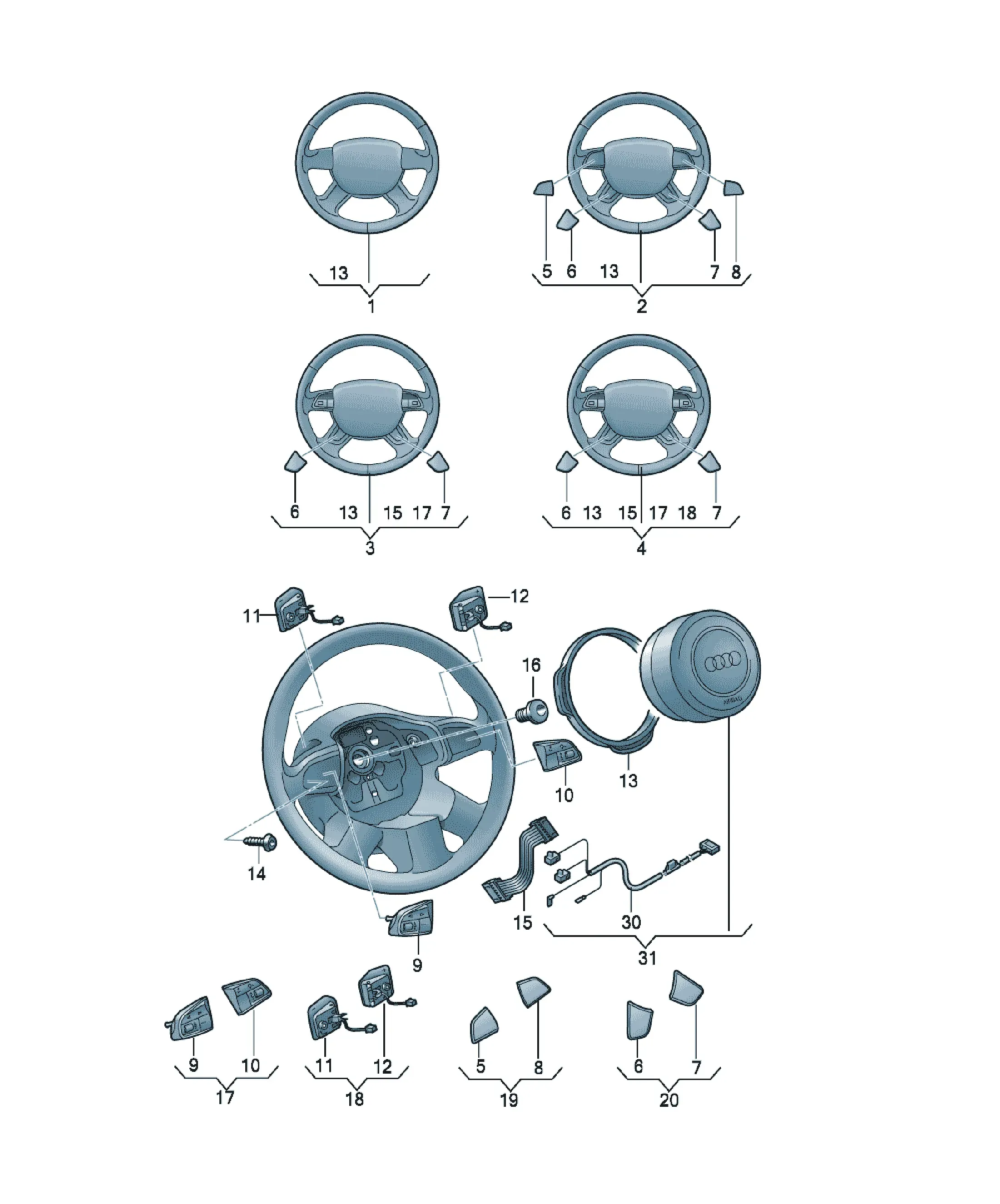 Steering wheel diagram