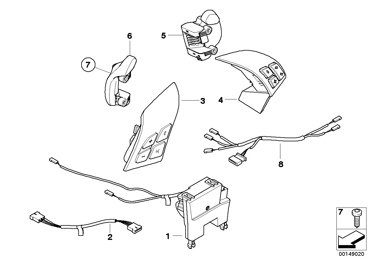 Steering wheel electronic control diagram