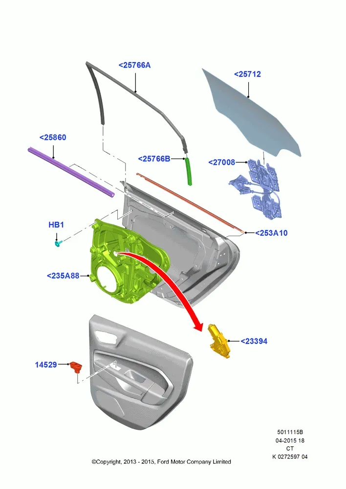 Rear Door Glass and Window Regulator diagram