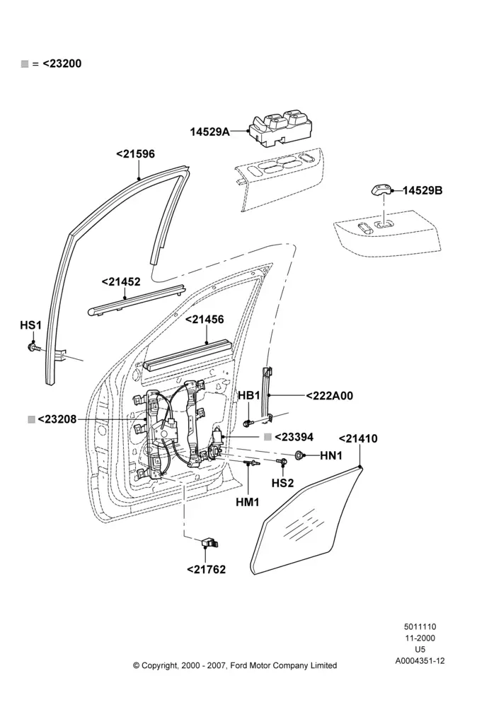 Front Door Glass And Window Regulators diagram