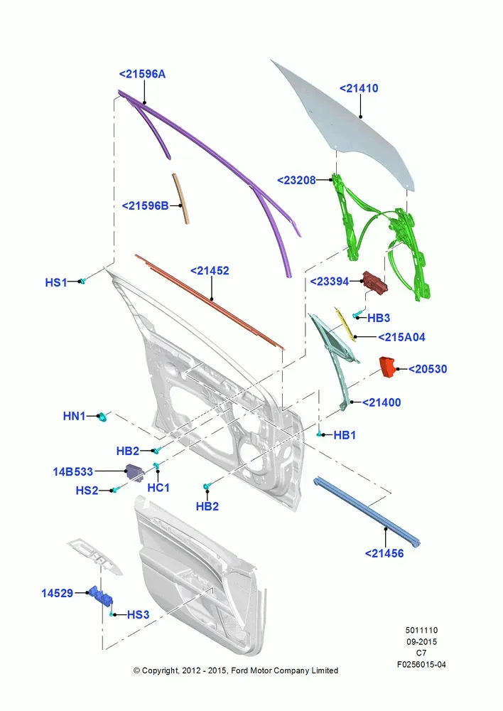 Стекло и стеклоподъёмники передней двери diagram