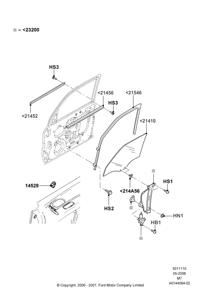 Front Door Glass and Window Regulators diagram