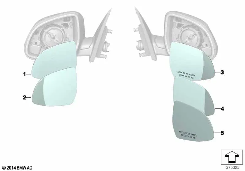 Стекло наружного зеркала diagram