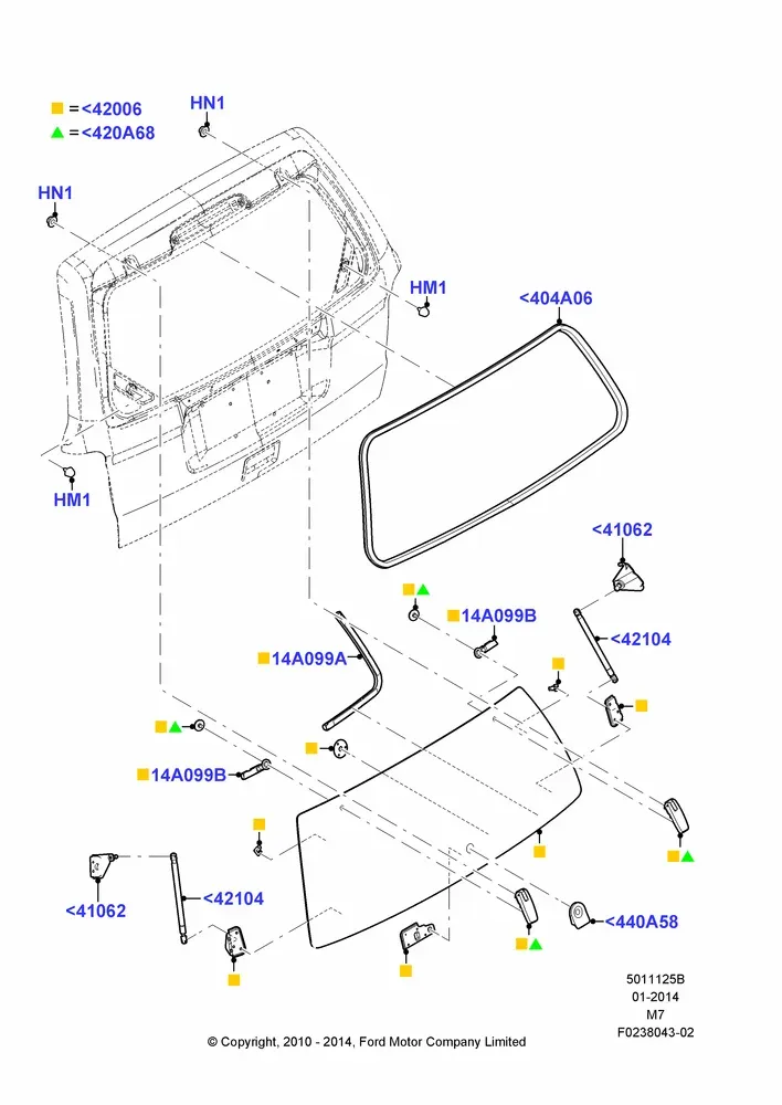 Tailgate Window Glass diagram