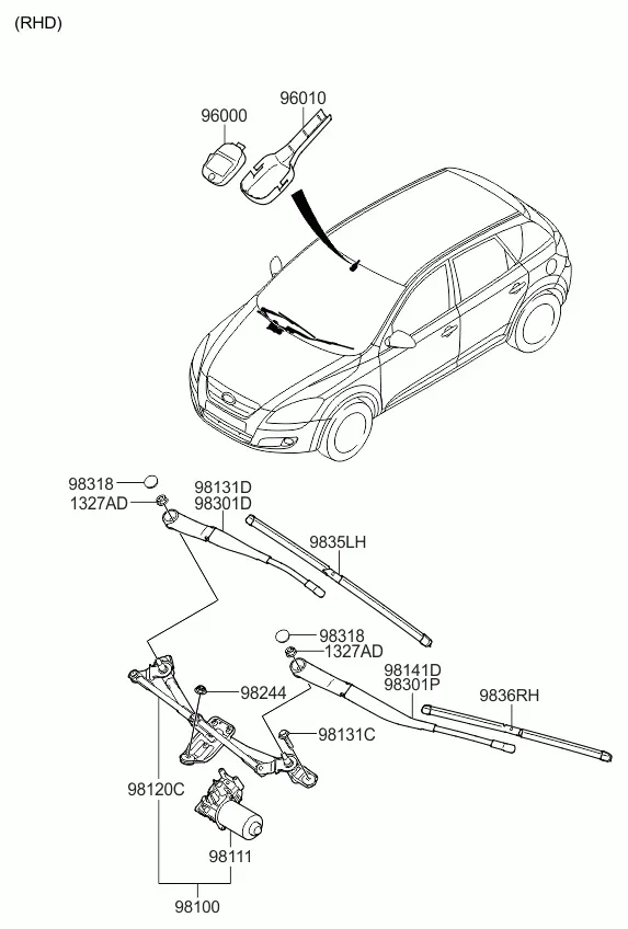Стеклоочиститель ветрового стекла diagram