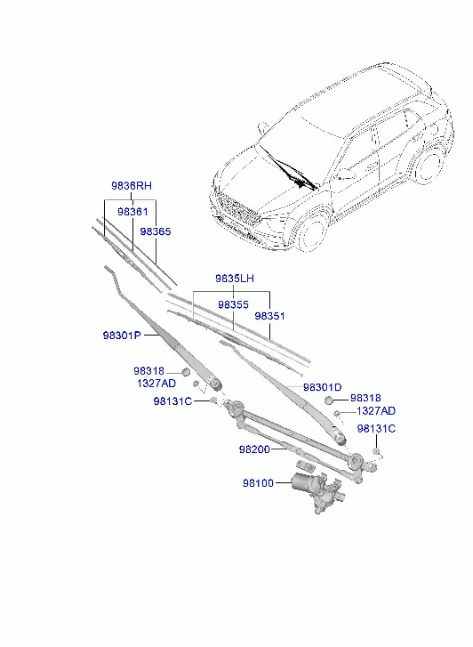 Стеклоочиститель ветрового стекла diagram